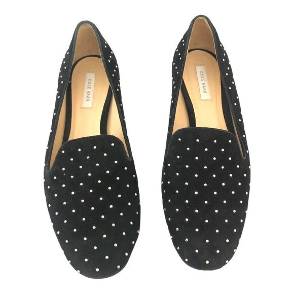 Cole Haan Size 6 Black Deacon Studded Loafers - Picture 3 of 7
